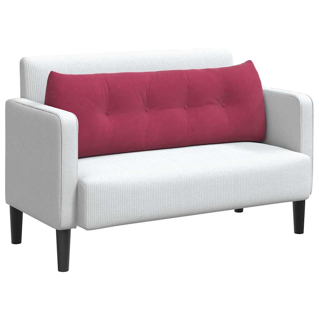 Cuscino per Schiena Rosso Vino 140 x 24 x 50 cm Velluto