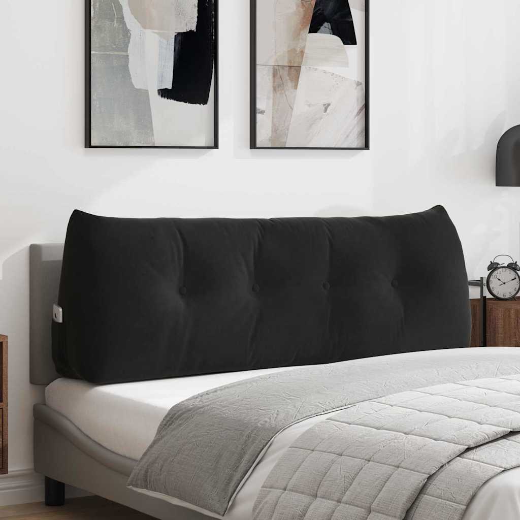 Cuscino per Schiena Nero 140 x 24 x 50 cm Velluto