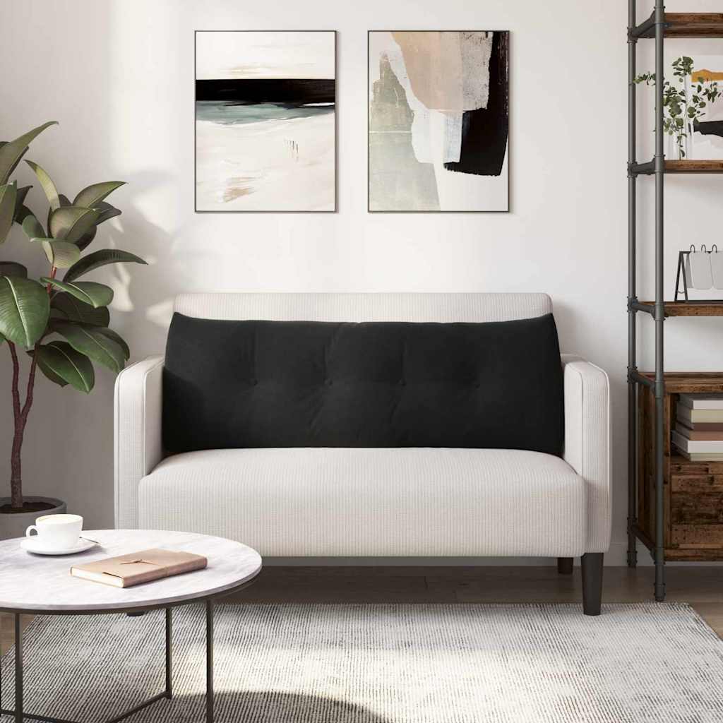 Cuscino per Schiena Nero 140 x 24 x 50 cm Velluto