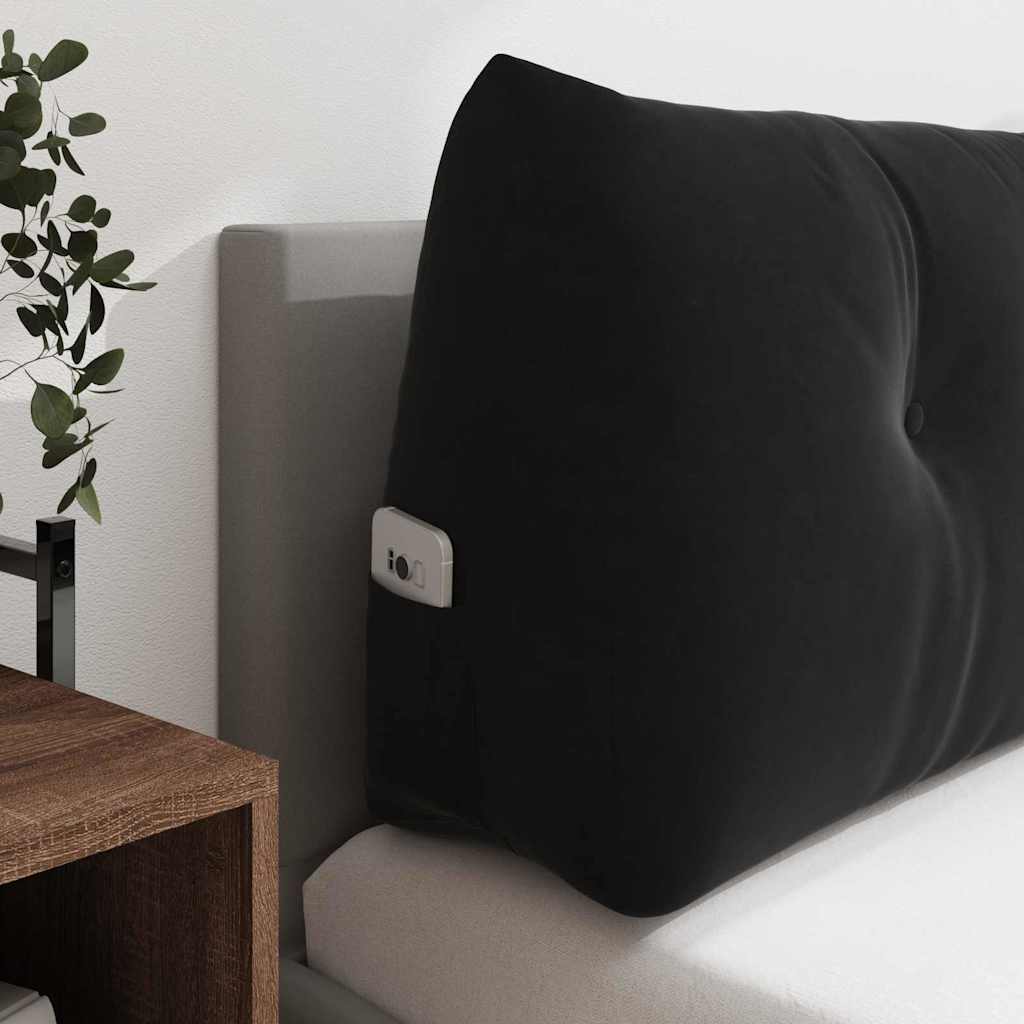Cuscino per Schiena Nero 140 x 24 x 50 cm Velluto