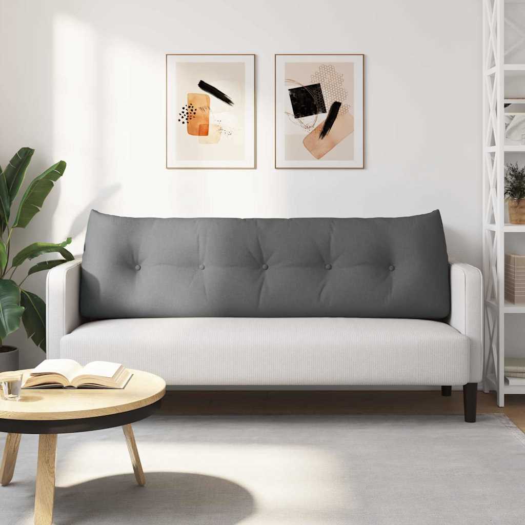 Cuscino per Schiena Grigio scuro 160 x 24 x 50 cm Tessuto