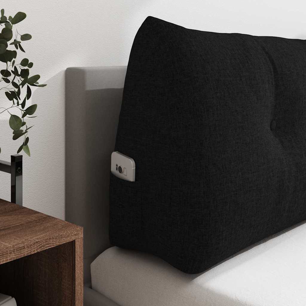 Cuscino per Schiena Nero 160 x 24 x 50 cm Tessuto