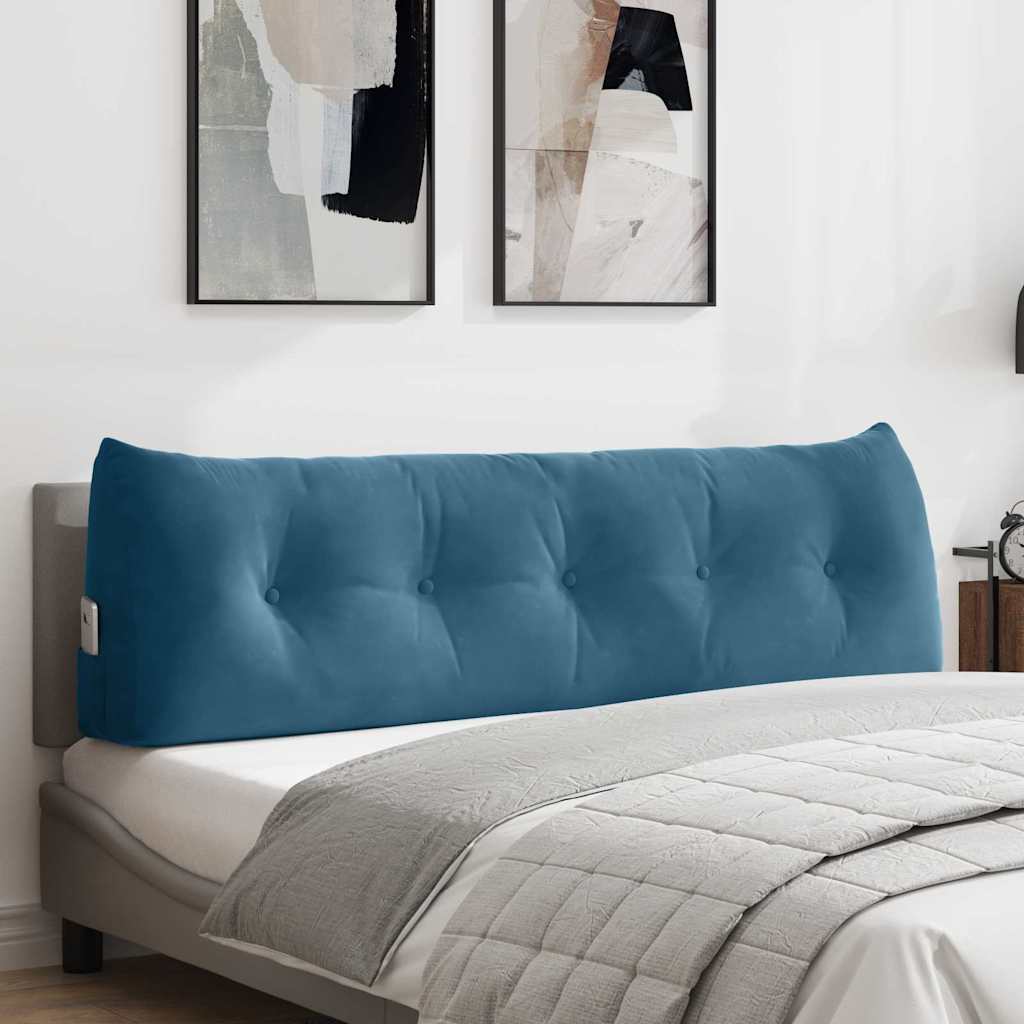 Cuscino per Schiena Blu 160 x 24 x 50 cm Velluto