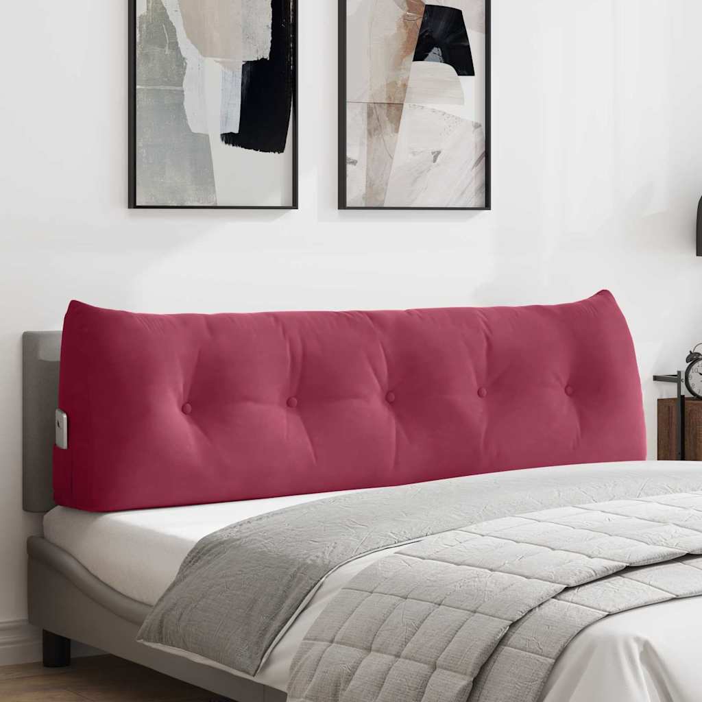 Cuscino per Schiena Rosso Vino 160 x 24 x 50 cm Velluto