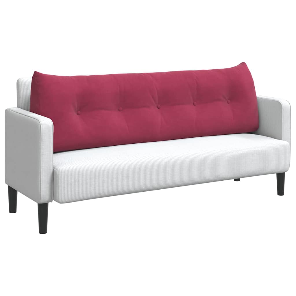 Cuscino per Schiena Rosso Vino 160 x 24 x 50 cm Velluto