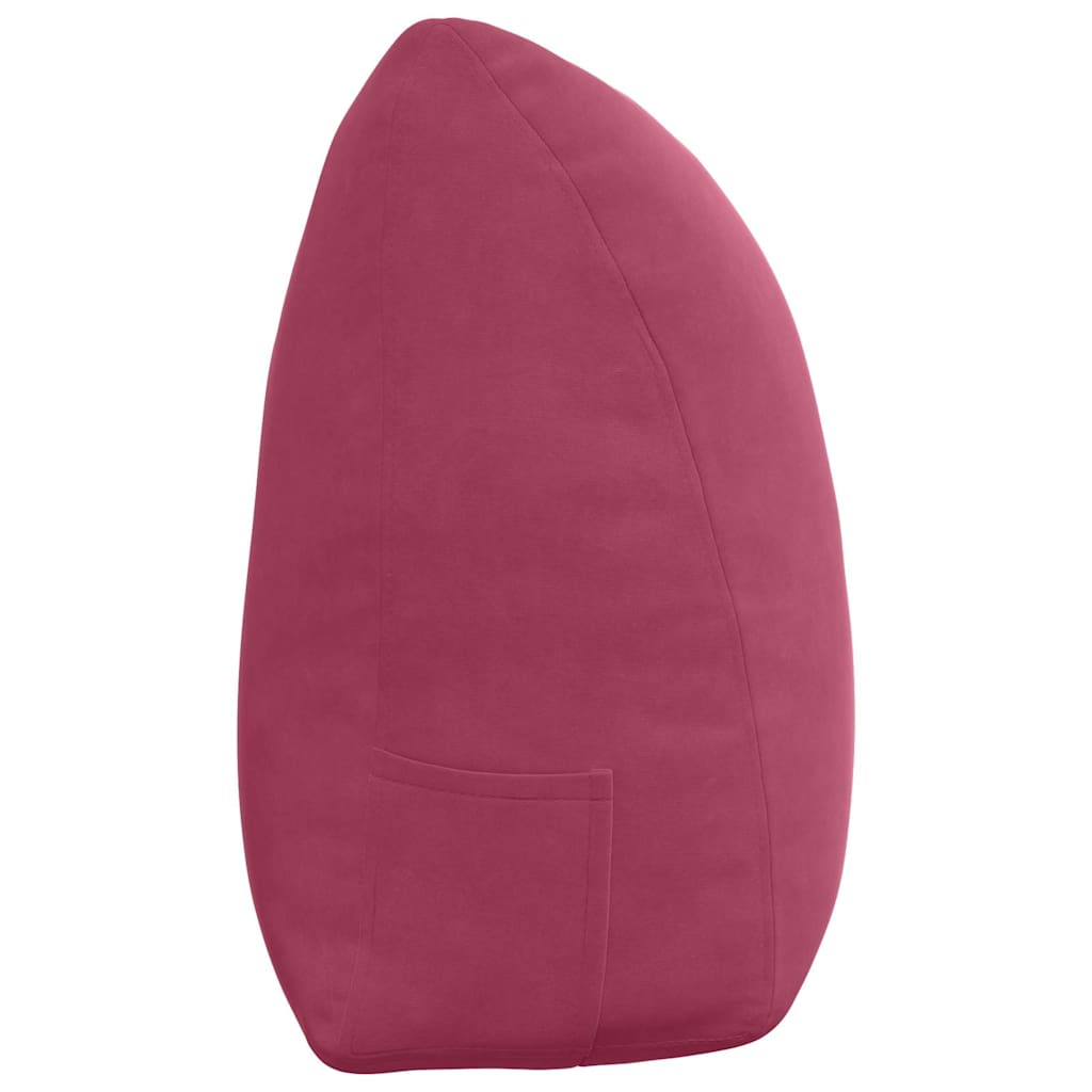 Cuscino per Schiena Rosso Vino 160 x 24 x 50 cm Velluto