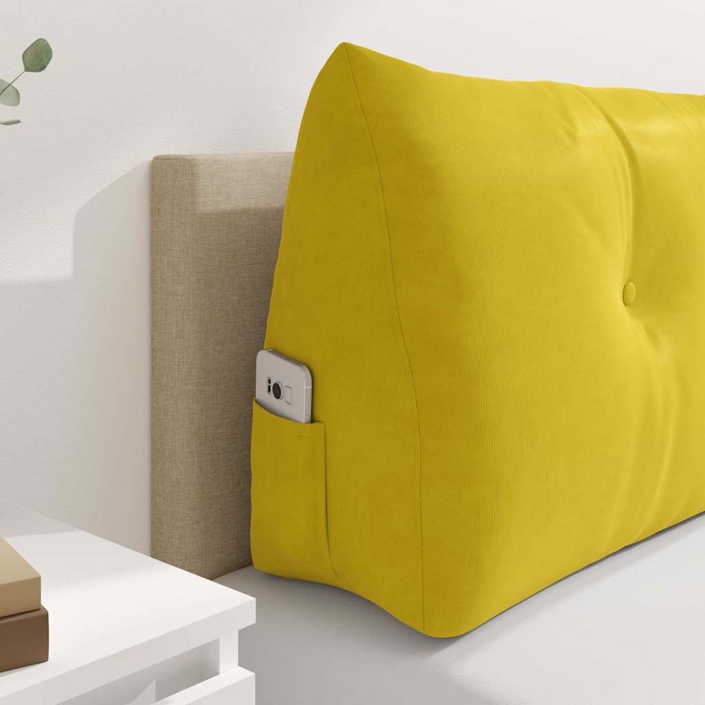 Cuscino per Schiena Giallo 160 x 24 x 50 cm Velluto