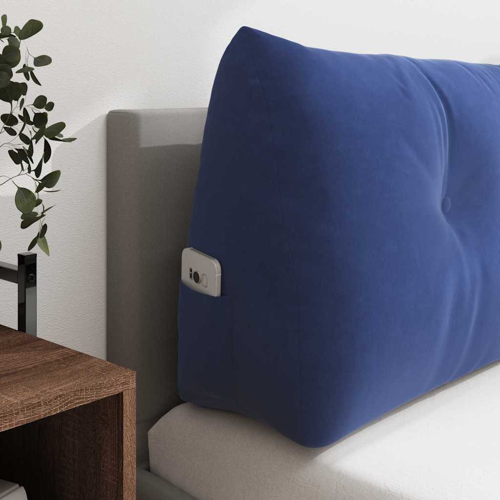 Cuscino per Schiena Blu Polizia 160 x 24 x 50 cm Velluto