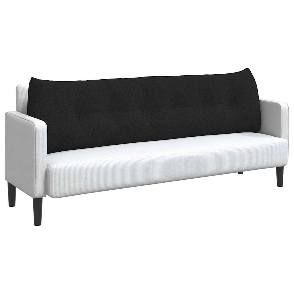 Cuscino per Schiena Nero 180 x 24 x 50 cm Tessuto