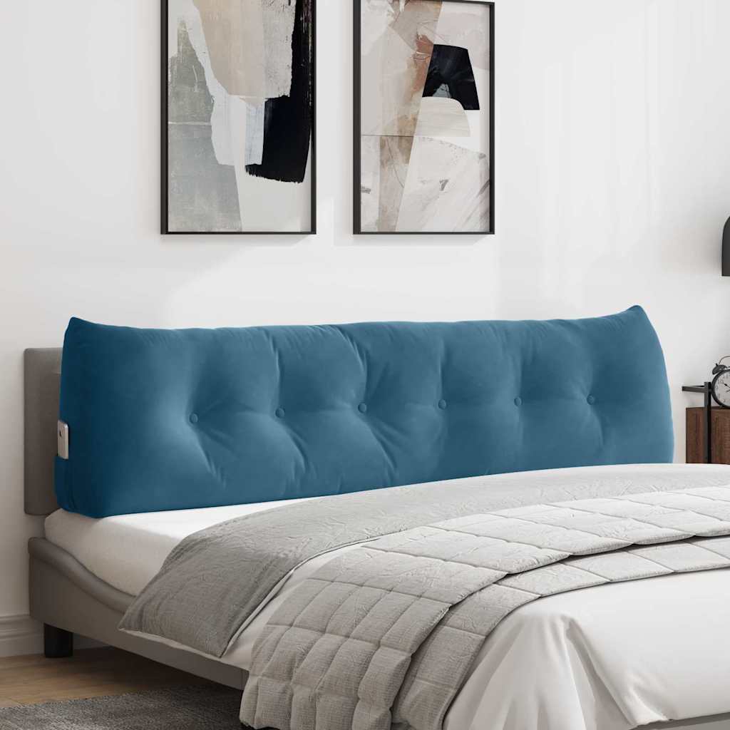 Cuscino per Schiena Blu 180 x 24 x 50 cm Velluto