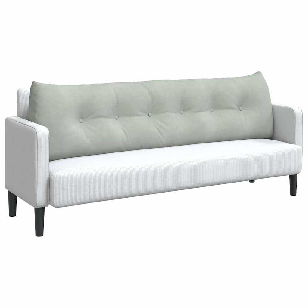 Cuscino per Schiena Grigio chiaro 180 x 24 x 50 cm Velluto