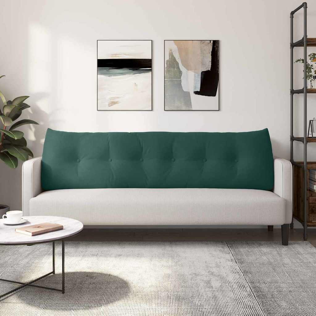 Cuscino per Schiena Verde Scuro 180 x 24 x 50 cm Velluto