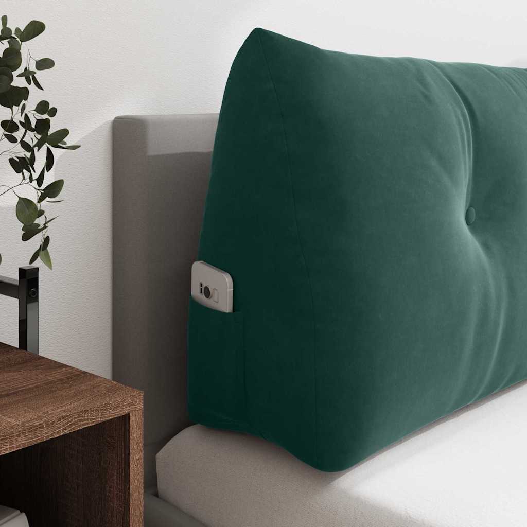 Cuscino per Schiena Verde Scuro 180 x 24 x 50 cm Velluto