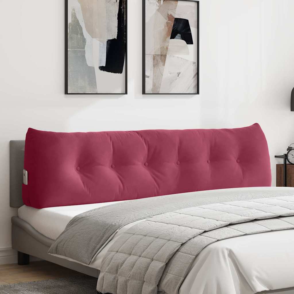 Cuscino per Schiena Rosso Vino 180 x 24 x 50 cm Velluto