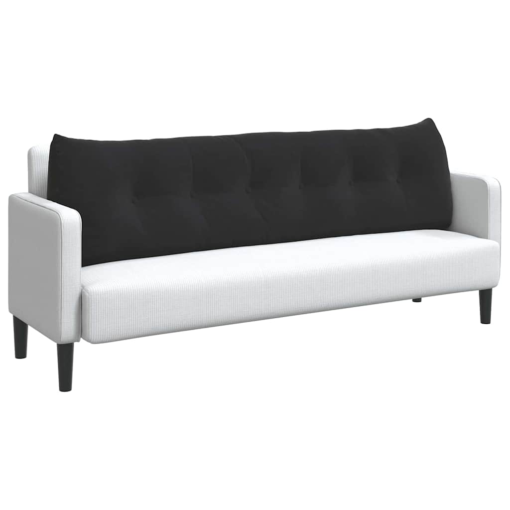 Cuscino per Schiena Nero 180 x 24 x 50 cm Velluto