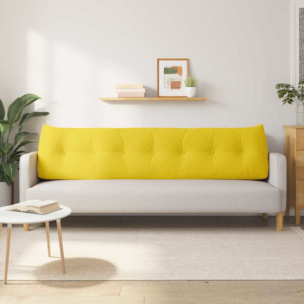Cuscino per Schiena Giallo Chiaro 200 x 24 x 50 cm Tessuto