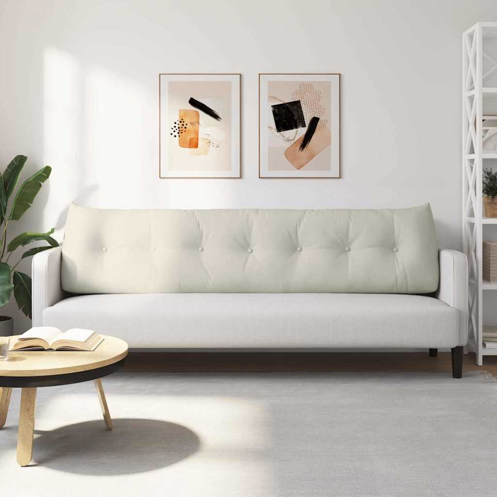 Cuscino per Schiena Crema 200 x 24 x 50 cm Velluto