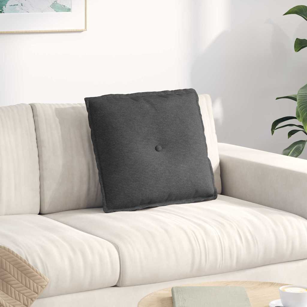Cuscino per Schiena Grigio Scuro 50 x 45 cm Tessuto in Cords