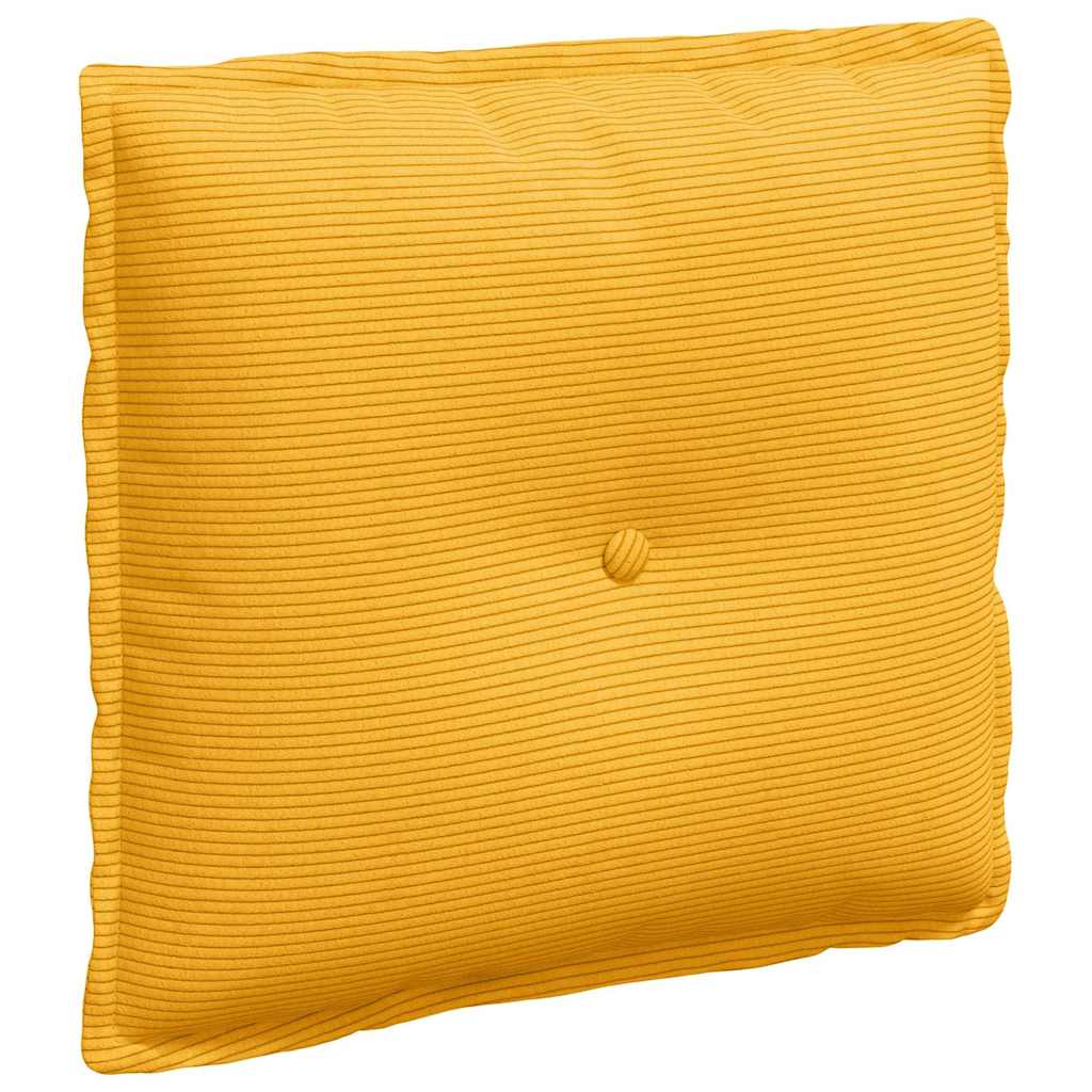 Cuscino per Schiena Giallo Chiaro 50 x 45 cm Tessuto in Cords