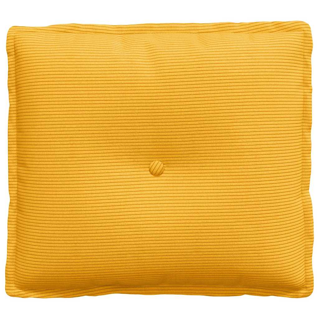 Cuscino per Schiena Giallo Chiaro 50 x 45 cm Tessuto in Cords