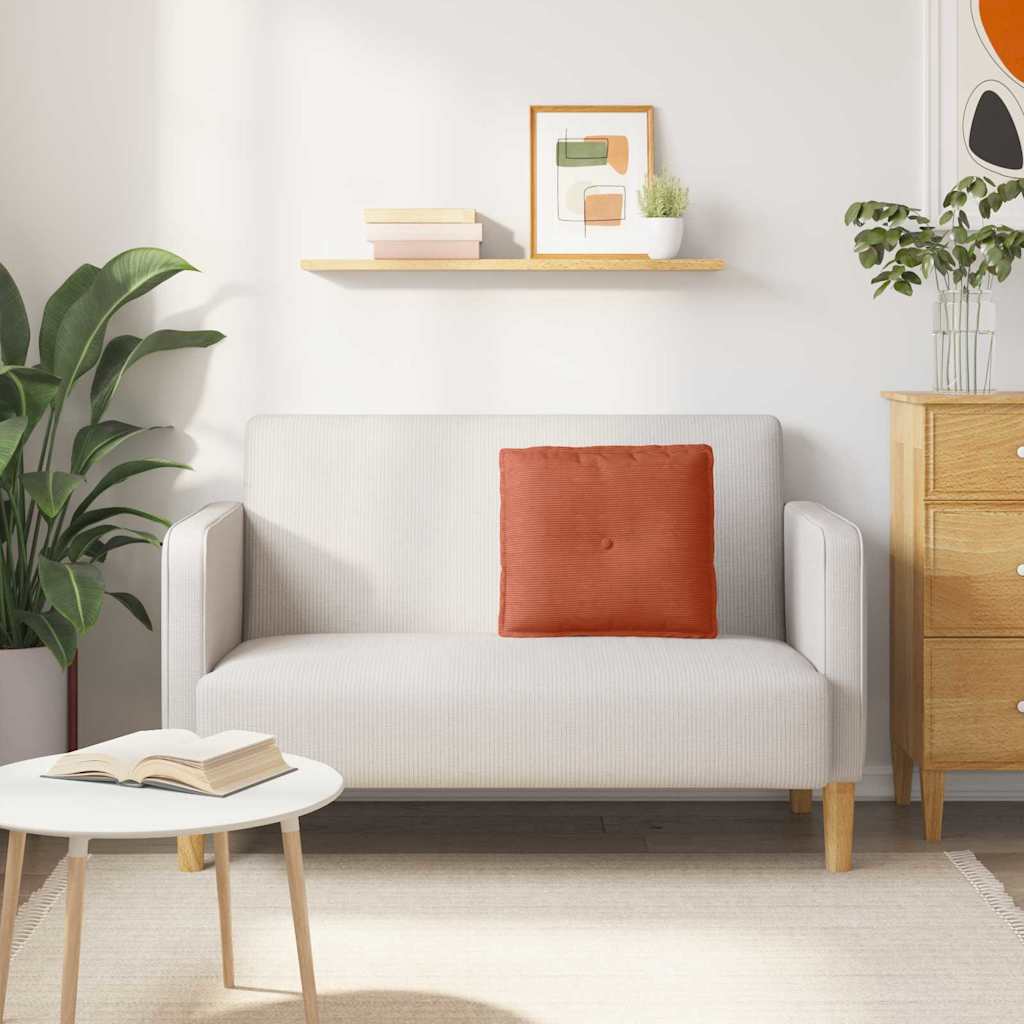 Cuscino per Schiena Rosso Arancio 50 x 45 cm Tessuto in Cords