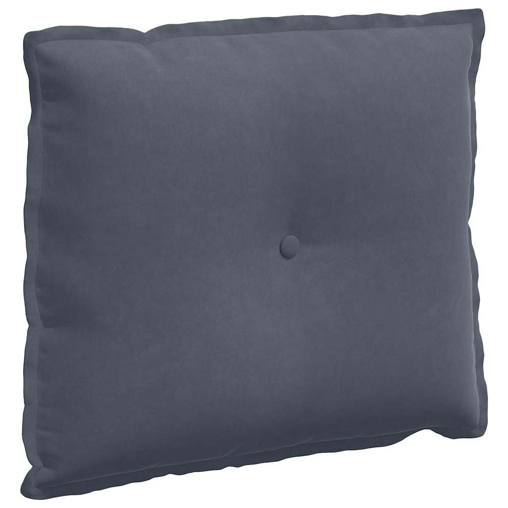 Cuscino per Schiena Grigio Scuro 60 x 50 cm Tessuto in Cords