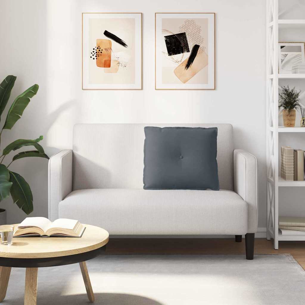Cuscino per Schiena Grigio Scuro 60 x 50 cm Tessuto in Cords