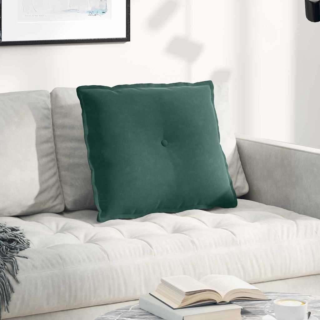 Cuscino per Schiena Verde Scuro 60 x 50 cm Tessuto in Cords