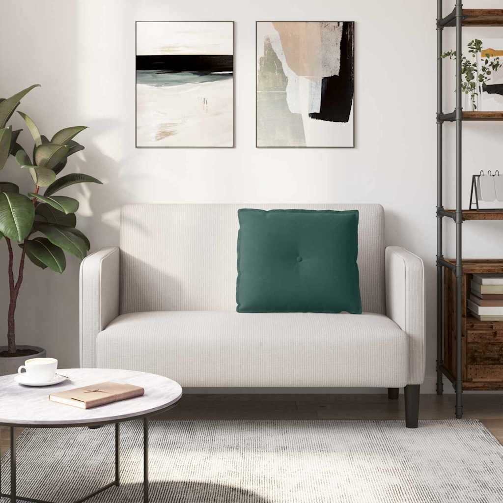 Cuscino per Schiena Verde Scuro 60 x 50 cm Tessuto in Cords