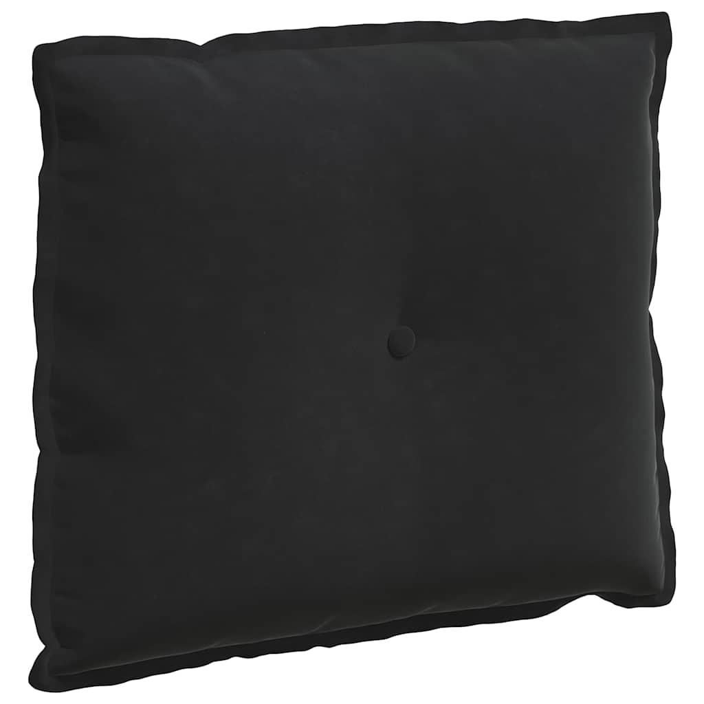 Cuscino per Schiena Nero 60 x 50 cm Tessuto in Cords