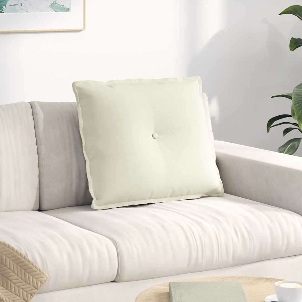 Cuscino per Schiena Crema 60 x 50 cm Tessuto in Cords