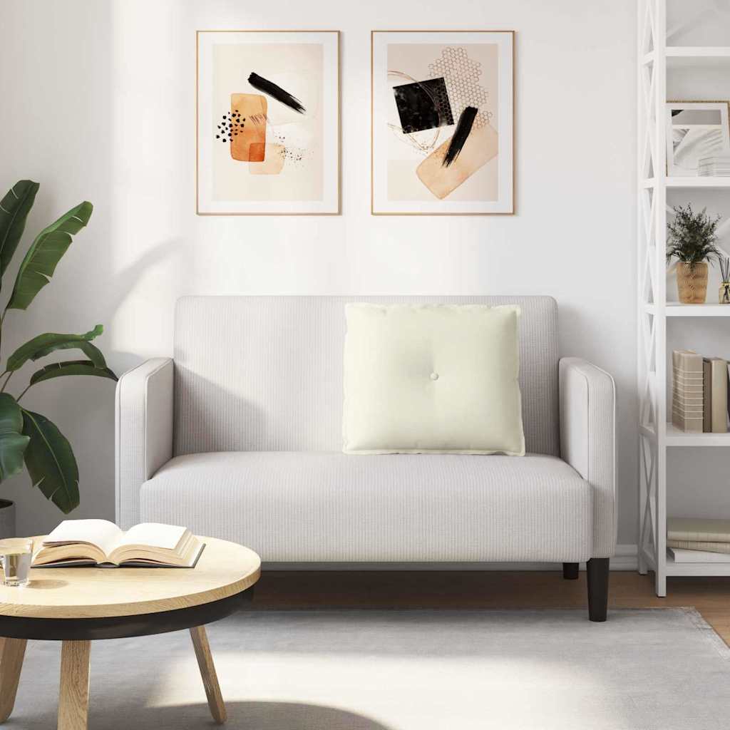 Cuscino per Schiena Crema 60 x 50 cm Tessuto in Cords