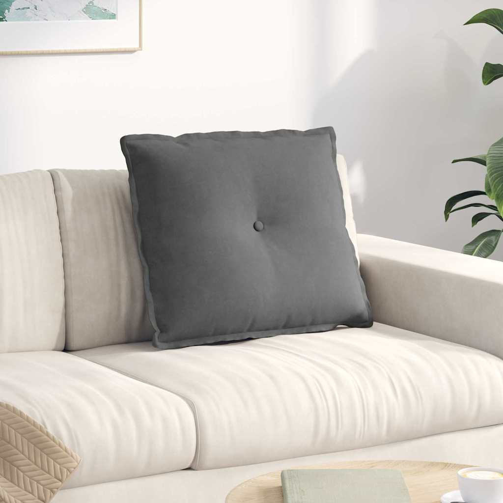 Cuscino per Schiena Grigio Scuro 60 x 50 cm