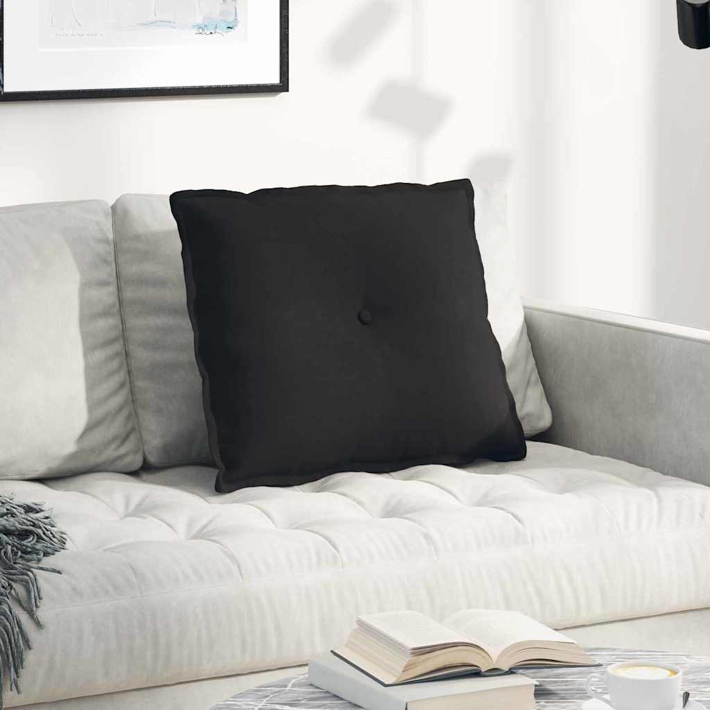 Cuscino per Schiena Nero 60 x 50 cm Tessuto in Microfibra