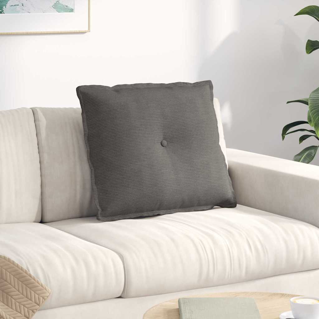 Cuscino per Schiena Grigio Chiaro 60 x 50 cm Tessuto in Cords