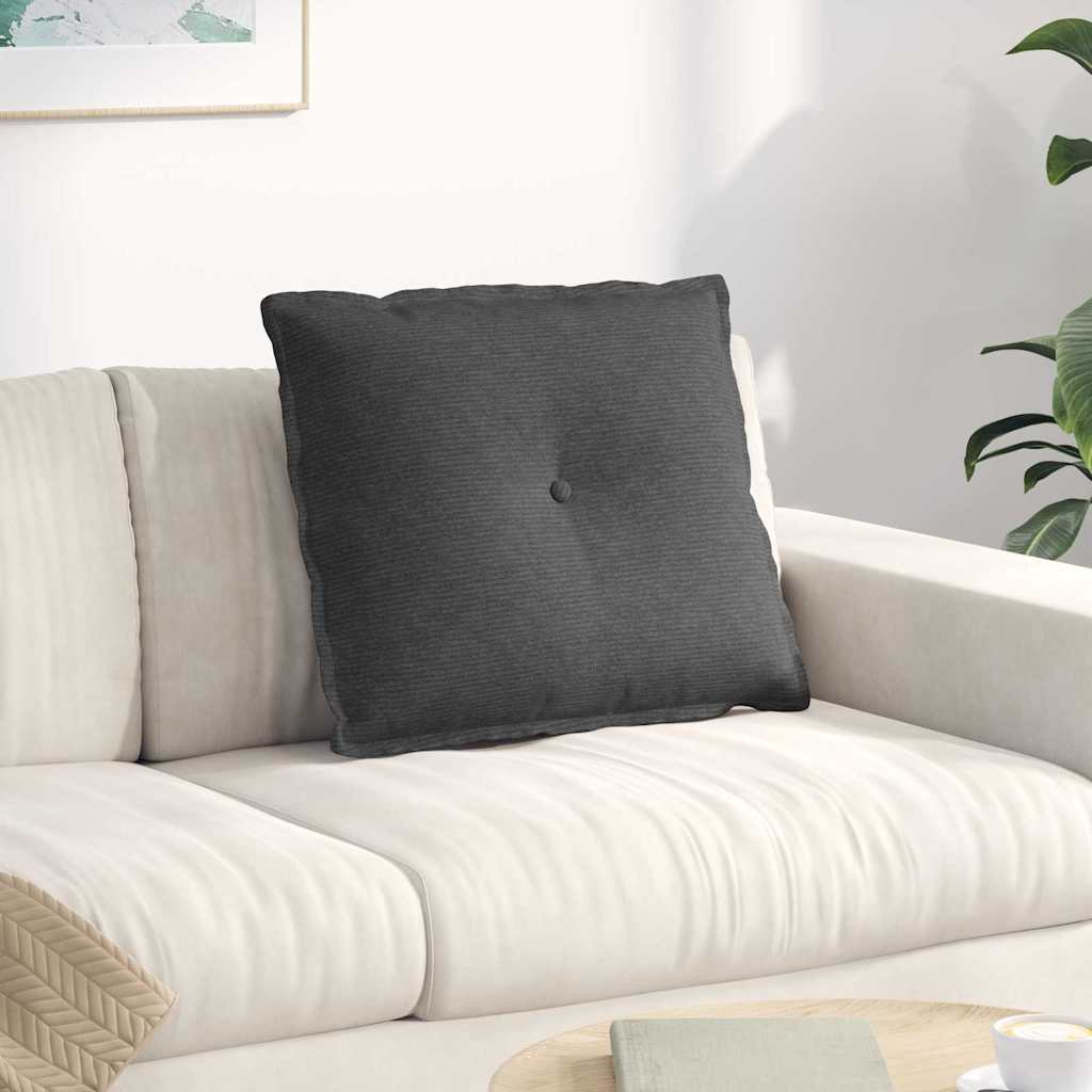 Cuscino per Schiena Grigio Scuro 60 x 50 cm Tessuto in Cords