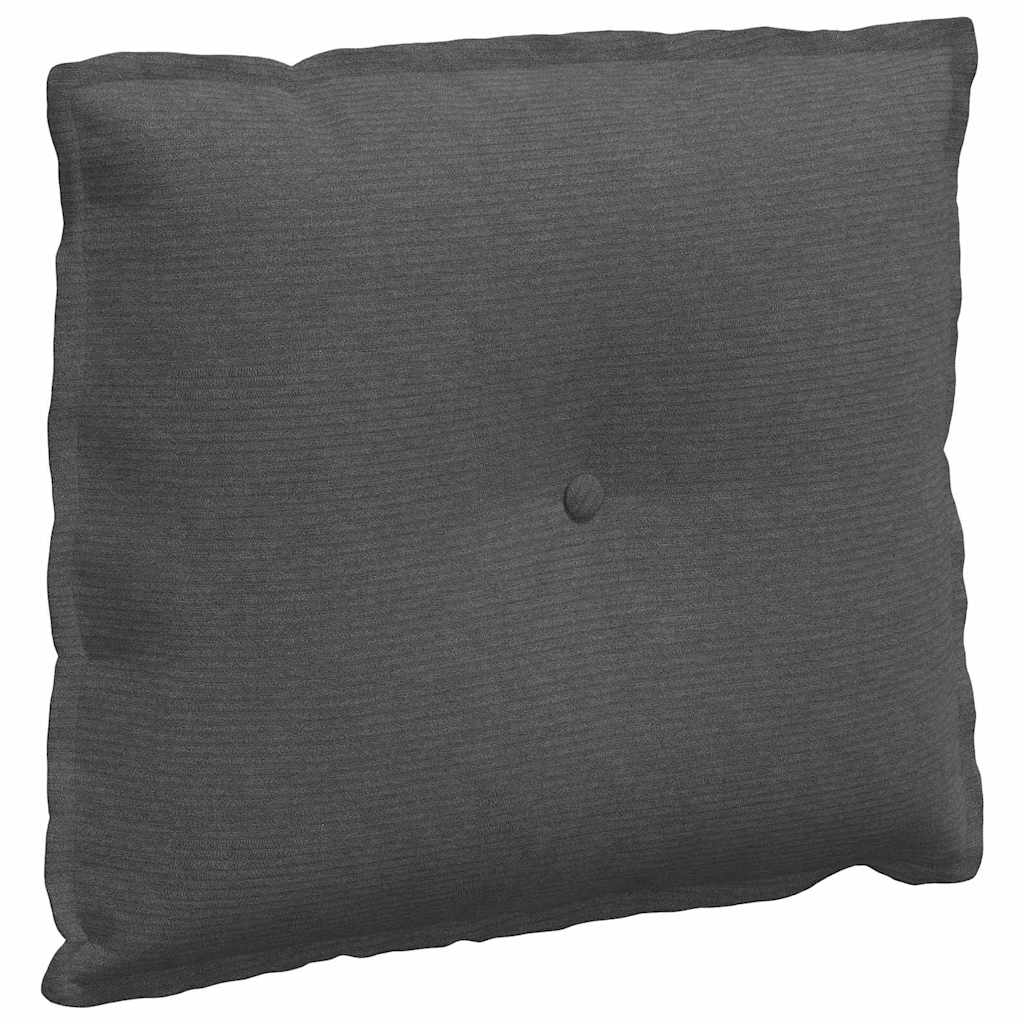 Cuscino per Schiena Grigio Scuro 60 x 50 cm Tessuto in Cords