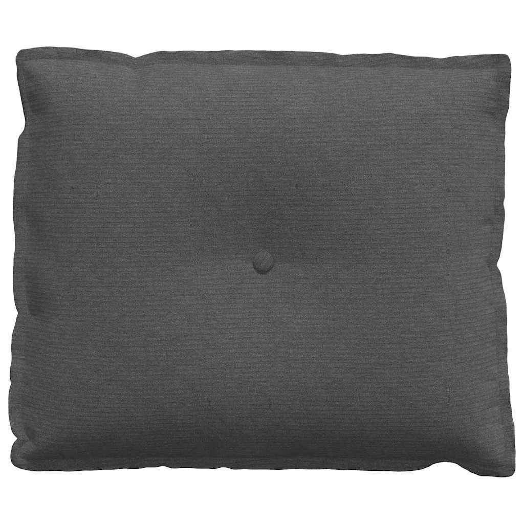 Cuscino per Schiena Grigio Scuro 60 x 50 cm Tessuto in Cords