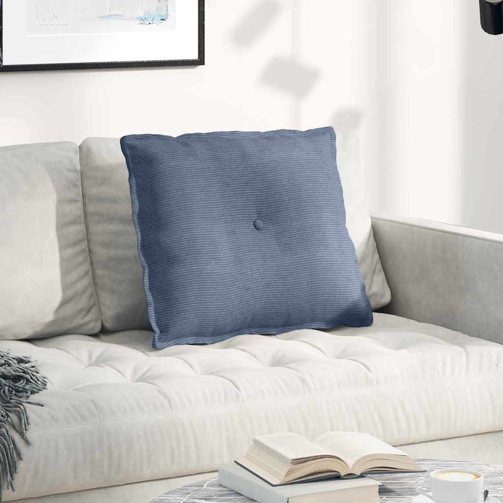 Cuscino per Schiena Blu 60 x 50 cm Tessuto in Cords