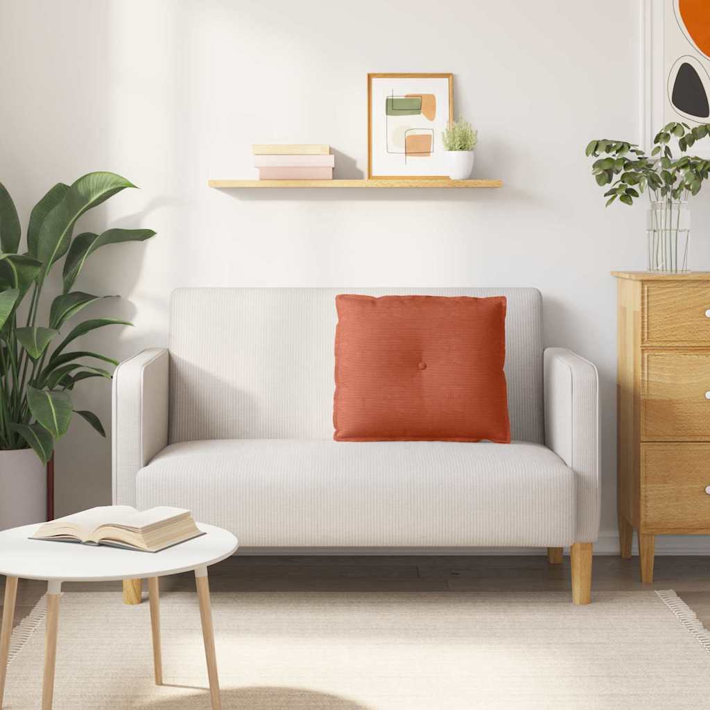 Cuscino per Schiena Rosso Arancio 60 x 50 cm Tessuto in Cords
