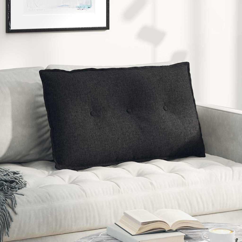 Cuscino per Schiena Nero 80 x 19 x 50 cm Tessuto