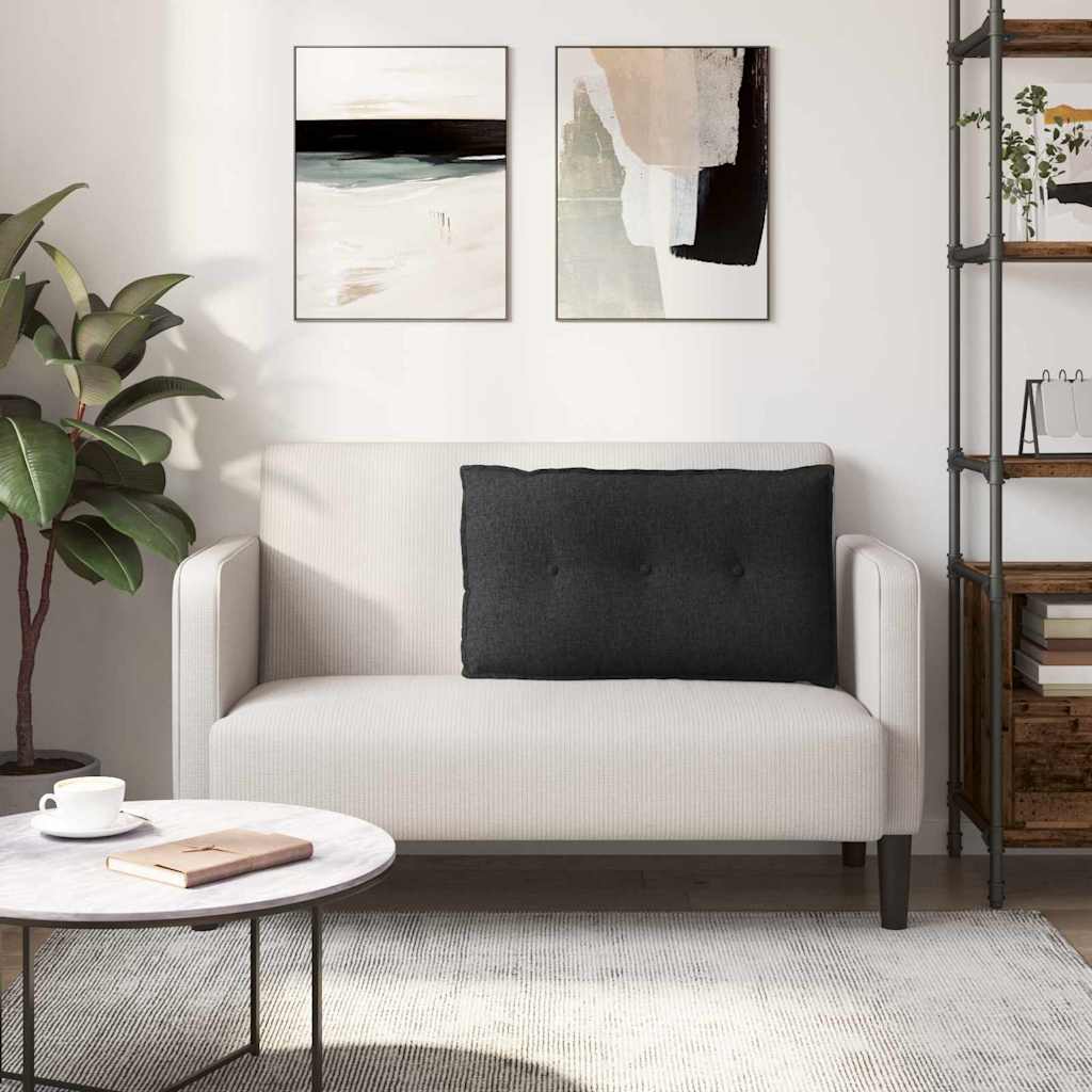 Cuscino per Schiena Nero 80 x 19 x 50 cm Tessuto