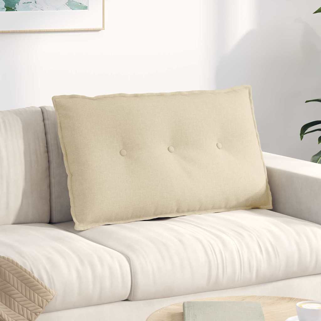 Cuscino per Schiena Crema 80 x 19 x 50 cm Tessuto