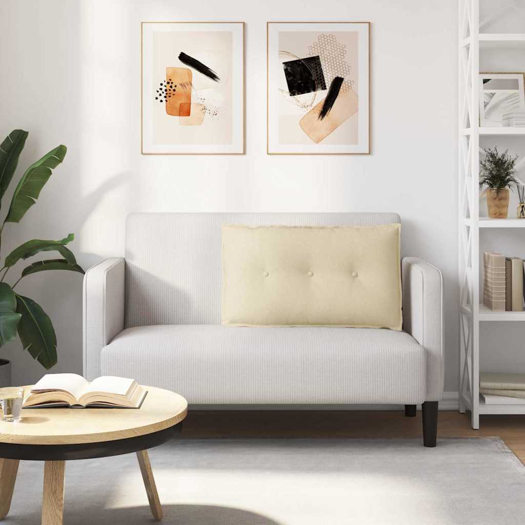 Cuscino per Schiena Crema 80 x 19 x 50 cm Tessuto