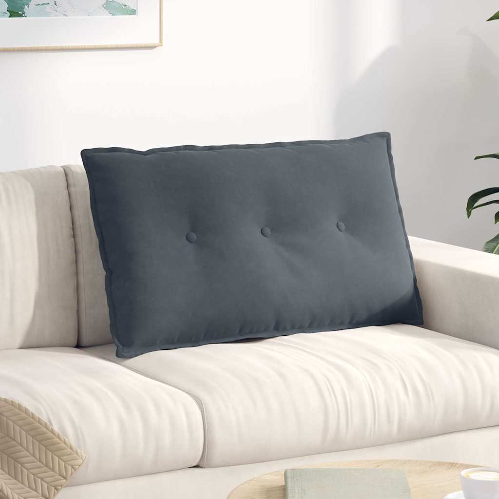 Cuscino per Schiena Grigio Scuro 80 x 50 cm Tessuto in Cords