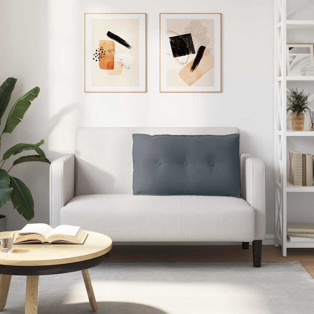 Cuscino per Schiena Grigio Scuro 80 x 50 cm Tessuto in Cords