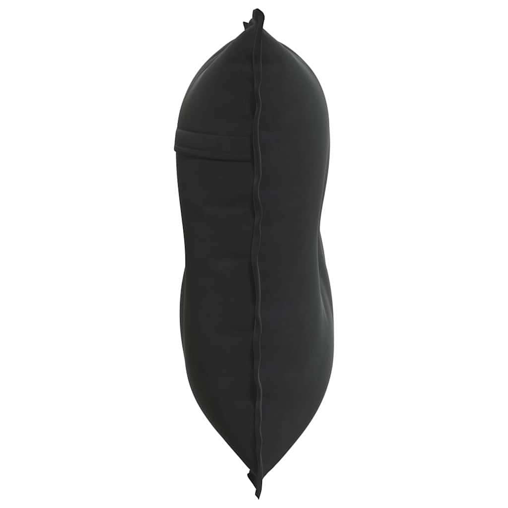 Cuscino per Schiena Nero 80 x 50 cm Tessuto in Cords