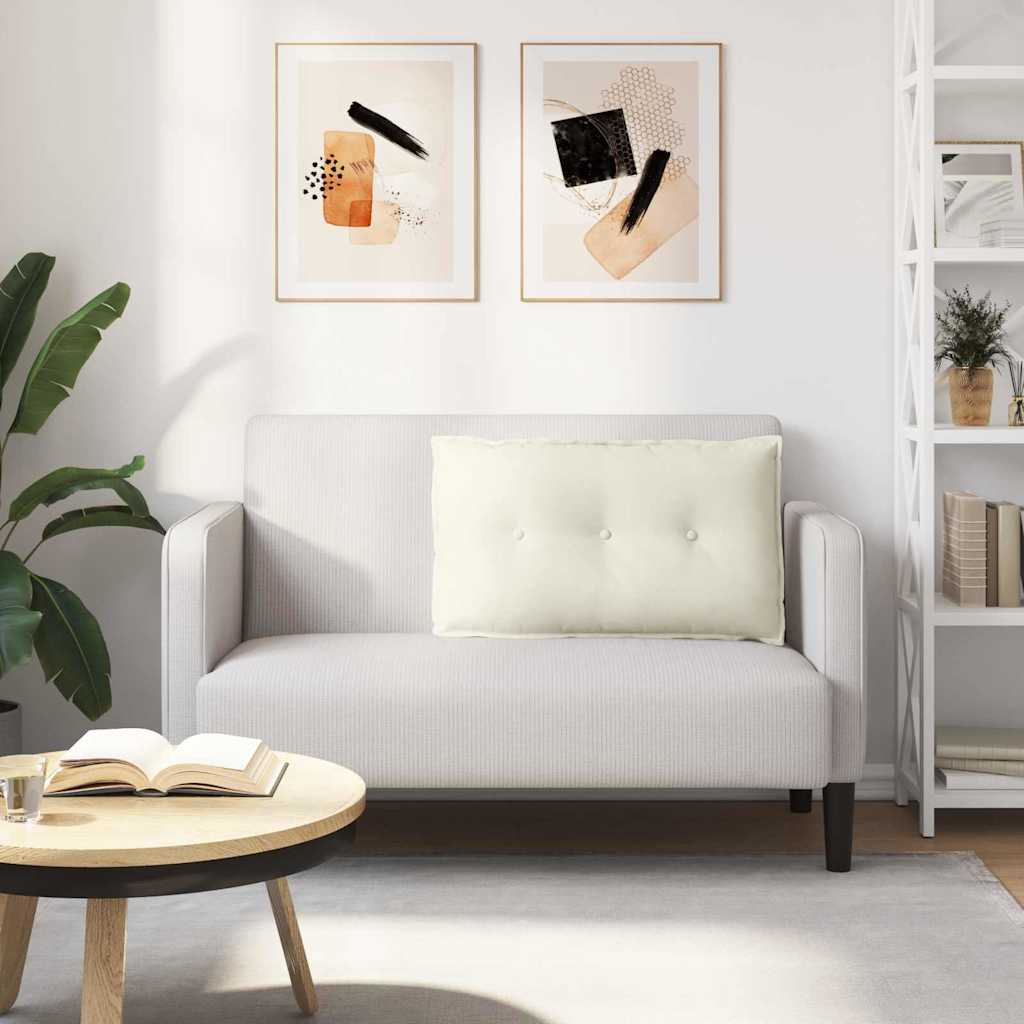 Cuscino per Schiena Crema 80 x 50 cm Tessuto in Cords
