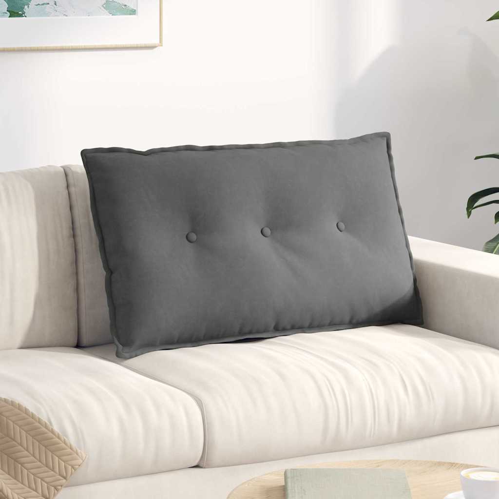 Cuscino per Schiena Grigio Scuro 80 x 50 cm