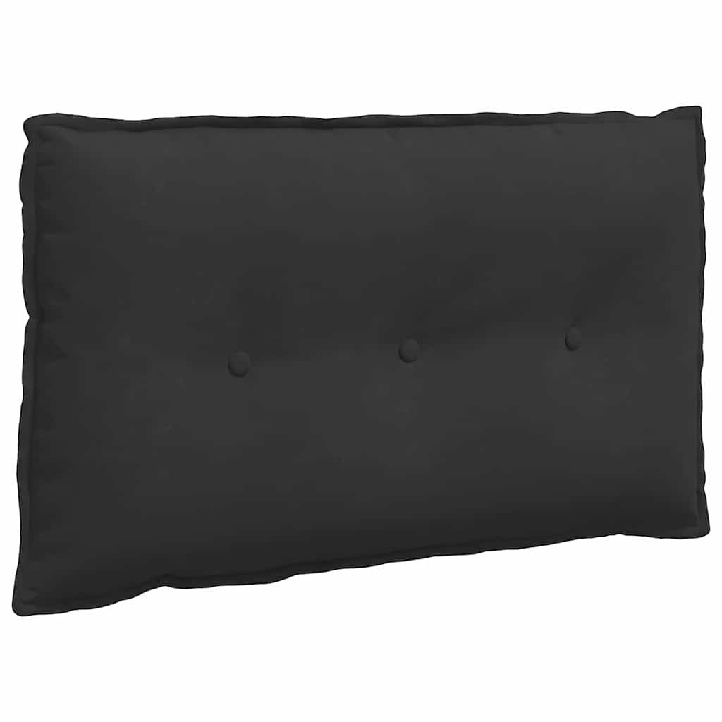 Cuscino per Schiena Nero 80 x 50 cm Tessuto in Microfibra